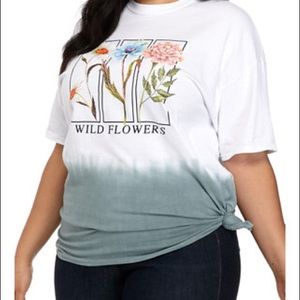 Worn once. Cropped Wild flowers shirt